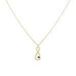 Collier or jaune 750/18 ct Infinity avec émeraude