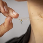 Necklace with Pendant 750/18 K Yellow Gold with Blue Topaz - 3.7026.T0-42