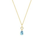 Collier or jaune 750/18 ct avec topaze bleue poire - 3.7332.T0