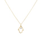 Collier mit Anhänger 750/18 K Gelbgold mit Diamant 0.09 ct H/si, Fatimas-Hand