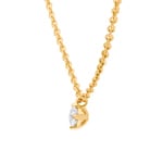 Necklace with Pendant 750/18 K Yellow Gold with Diamond 0.10 ct H/si, 4 Prongs - CGAN001-010-GG