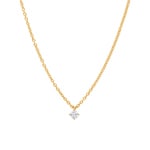 Necklace with Pendant 750/18 K Yellow Gold with Diamond 0.10 ct H/si, 4 Prongs