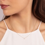 Necklace with Pendant 750/18 K Yellow Gold with Diamond 0.10 ct H/si, 4 Prongs - CGAN001-010-GG