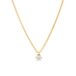 Collier mit Anhänger 750/18 K Gelbgold mit Diamant 0.15 ct H/si, 6-Griff