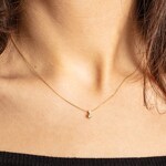 Collier mit Anhänger 750/18 K Gelbgold mit Diamant 0.10 ct H/si - AN-075394-GG