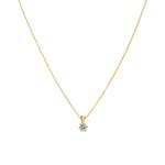 Collier mit Anhänger 750/18 K Gelbgold mit Diamant 0.10 ct H/si