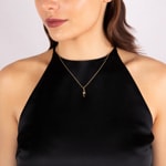 Collier mit Anhänger 750/18 K Gelbgold mit Diamant 0.13 ct H/si - NO4GG