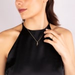 Collier mit Anhänger 750/18 K Gelbgold mit Diamant 0.13 ct H/si - NO4GG