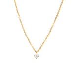 Necklace with Pendant 750/18 K Yellow Gold with Diamond 0.15 ct H/si, 4 Prongs