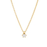 Collier avec pendentif or jaune 750/18 ct avec diamant 0.25 ct H/si, 6 griffes
