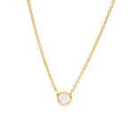 Collier mit Anhänger 750/18 K Gelbgold mit Diamant 0.25 ct H/si, Zargenfassung