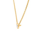 Necklace 750/18 K Yellow Gold with Diamond 0.25 ct H/si Bezel Set - CGAN003-025-GG