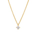 Collier avec pendentif or jaune 750/18 ct avec diamant 0.30 ct H/si, 4 griffes