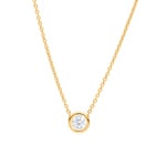 Collier mit Anhänger 750/18 K Gelbgold mit Diamant 0.30 ct H/si, Zargenfassung