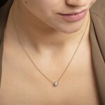 Necklace 750/18 K Yellow Gold with Diamond 0.30 ct H/si Bezel Set - CGAN003-030-GG