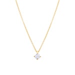 Collier mit Anhänger 750/18 K Gelbgold mit GIA-Diamant 0.50 ct H/si, 4-Griff
