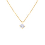 Necklace 750/18 K Yellow Gold with GIA Diamond 0.50 ct H/si in 4 Prongs - CGAN001-050-GG