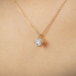 Necklace 750/18 K Yellow Gold with GIA Diamond 0.50 ct H/si in 4 Prongs - CGAN001-050-GG