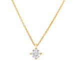 Necklace with Pendant 750/18 K Yellow Gold with GIA Diamond 0.70 ct H/si, 4 Prongs