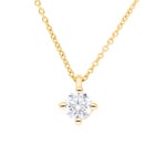 Necklace 750/18 K Yellow Gold with GIA Diamond 0.70 ct H/si in 4 Prongs - CGAN001-070-GG