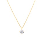 Collier mit Anhänger 750/18 K Gelbgold mit GIA-Diamant 1.00 ct H/si, 4-Griff