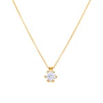 Collier avec pendentif or jaune 750/18 ct avec diamant GIA 1.00 ct H/si, 6 griffes
