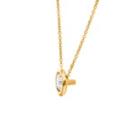 Collier mit Anhänger 750/18 K Gelbgold mit GIA-Diamant 1.00 ct H/si in Zargenfassung - CGAN003-0100-GG