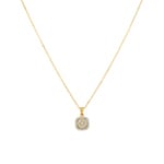 Collier avec pendentif or jaune 750/18 ct avec diamant 0.18 ct H/si