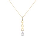 Collier avec pendentif or jaune 750/18 ct avec diamants 0.19 ct H/si