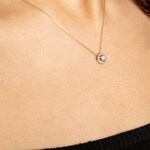 Collier mit Anhänger 750/18 K Gelbgold mit Diamanten 0.22 ct H/si - AN-096888-GG