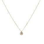 Collier avec pendentif or jaune 750/18 ct avec diamants 0.22 ct H/si