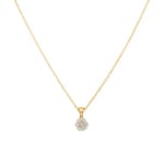Collier avec pendentif or jaune 750/18 ct avec diamant 0.23 ct H/si