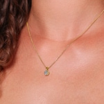 Necklace with Pendant 750/18 K Yellow Gold with Diamonds 0.23 ct H/si - KE-003A-GG