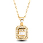 Collier mit Anhänger 750/18 K Gelbgold mit Diamanten 0.23 ct H/si - AN-100693-GG