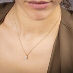 Necklace 750/18 K Yellow Gold with GIA Diamond 0.70 ct H/si in 4 Prongs - CGAN001-070-GG