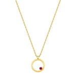 Collier mit Anhänger 750/18 K Gelbgold mit Rubin