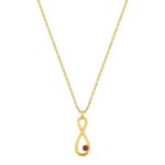 Collier mit Anhänger 750/18 K Gelbgold mit Rubin, Infinity