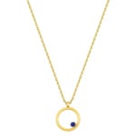 Collier mit Anhänger 750/18 K Gelbgold mit Saphir