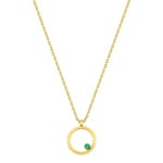 Collier or jaune 750/18 ct avec émeraude