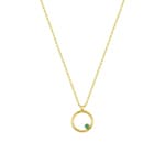 Necklace with Pendant 750/18 K Yellow Gold with Emerald
