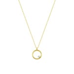 Collier mit Anhänger 750/18 K Gelbgold mit Zirkonia