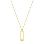 Necklace with Pendant 750/18 K Yellow Gold with Cubic Zirconia