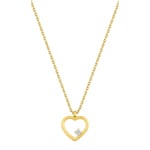 Collier mit Anhänger 750/18 K Gelbgold mit Zirkonia, Herz