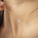 Necklace with Pendant 750/18 K Yellow Gold with Cubic Zirconia Heart - 58SW81JZ-42