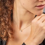 Necklace with Pendant 750/18 K Yellow Gold with Cubic Zirconia Heart - 58SW81JZ-42