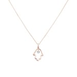 Collier mit Anhänger 750/18 K Roségold mit Diamant 0.09 ct H/si, Fatimas-Hand