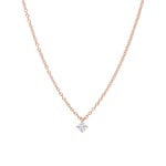 Necklace with Pendant 750/18 K Rose Gold with Diamond 0.10 ct H/si, 4 Prongs