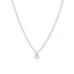 Necklace with Pendant 750/18 K Rose Gold with Diamond 0.10 ct H/si, 6 Prongs