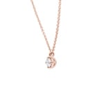 Collier or rosé 750/18 ct avec diamant 0.25 ct H/si en 4 griffes - CGAN001-025-RG