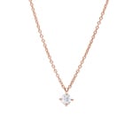 Collier mit Anhänger 750/18 K Roségold mit Diamant 0.25 ct H/si, 4-Griff